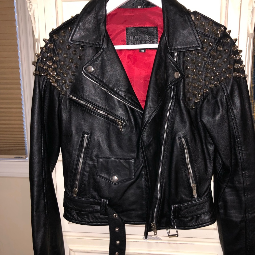 Vintage REAL leather studded jacket